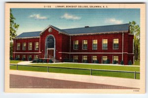 Library Benedict College Building Columbia South Carolina Linen Postcard Unused