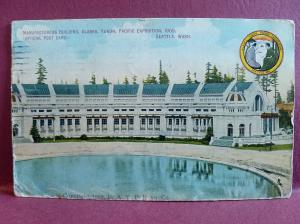 Old postcard  Alaska Yukon Pacific Exposition 1909 Seattle, WA