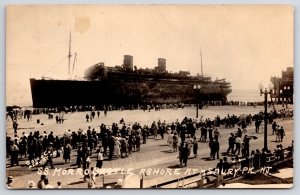 S.S. Morrocastle Steam Ship Ashore at Asbury Park NJ Real Photo RPPC Postcard