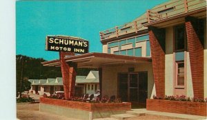Rolla Missouri Schuman's Motor Inn Entrance Teich roadside Postcard 21-10155
