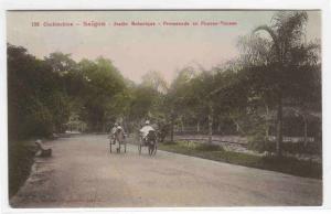 Rickshaw Promenade Pousse Pousse Jarden Botanique Saigon Vietnam 1910c postcard