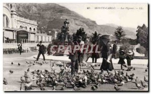 Old Postcard Monte Carlo Monaco Pigeons