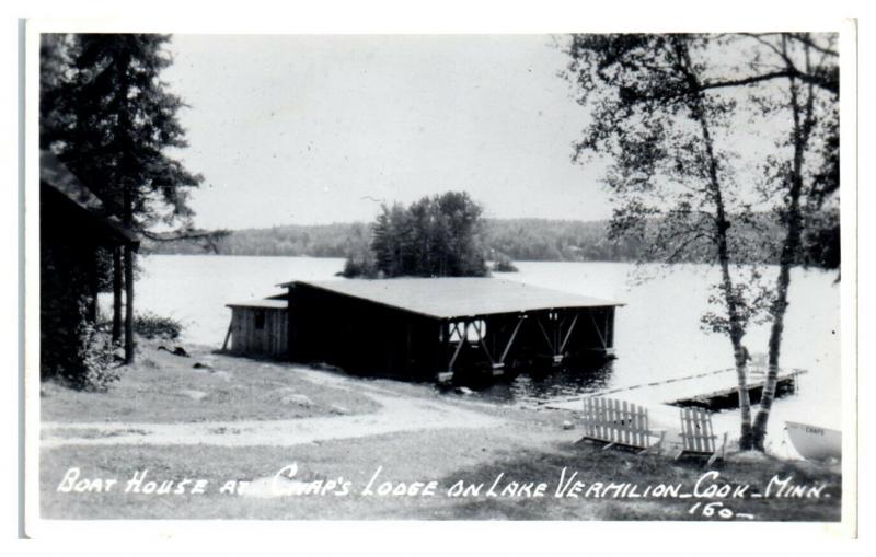 RPPC Chap's Lodge, Lake Vermilion, Cook, MN Real Photo Postcard *5D