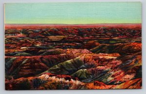 Arizona Painted Desert Multi-Colored Sands Hills Vintage Unposted Linen Postcard