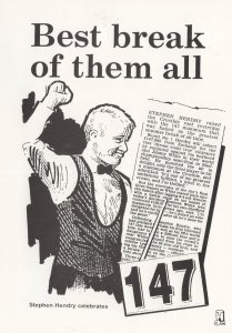 Stephen Hendry 147 Break Crucible Snooker 1995 Ltd Postcard