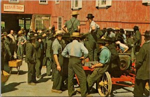 Pennsylvania Amish Country Amish Men At Public Sale Of Farm Equipment
