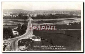Old Postcard Vichy Bridge Aristide Briand and view Generale taken in Airplane