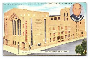 Third Baptist Church On Grand At Washington St. Louis Missouri Postcard