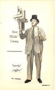 New York NY Burt Mo-Lay Turner Comedy Juggler Cigar Boxes RPPC Postcard