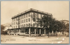 ASBURY PARK NJ HOTEL GARDNER ANTIQUE REAL PHOTO POSTCARD RPPC