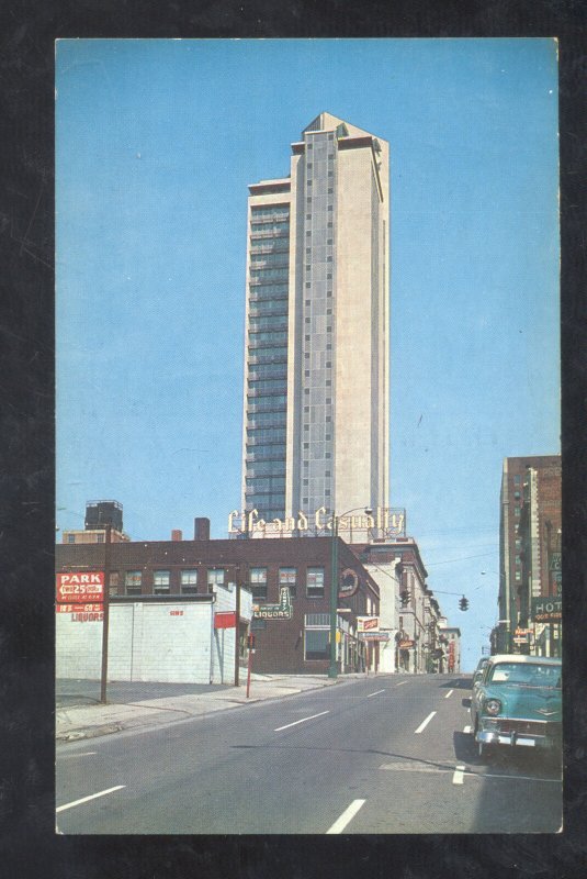 NASHVILLE TENNESSEE DOWNTOWN STREET SCENE OLD CARS VINTAGE POSTCARD