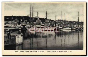 Old Postcard Deauville flowered beach pleasure yachts Boat