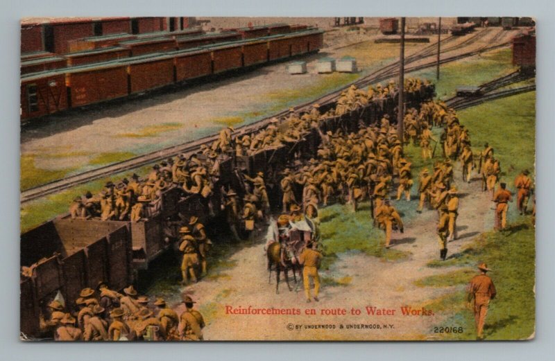 Soldiers En Route to Water Works Vera Cruz Tejar Mexico Vintage Postcard 