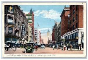 Minneapolis Minnesota Postcard Fourth Street South Hennepin Avenue c1916 Vintage