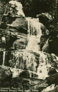 Postcard RPPC Laurel Falls in Great Smoky National Park.       R7