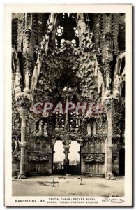 Old Postcard Barcelona Sagda Famla Facada Nadal