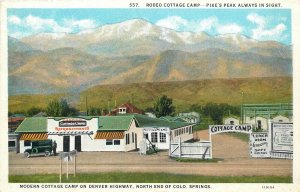 Postcard 1920s Colorado Springs Colorado Rodeo Cottage Camp Pikes Peak CO24-1246
