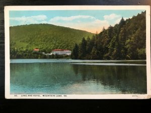 Vintage Postcard 1929 Lake and Hotel Mountain Lake Virginia