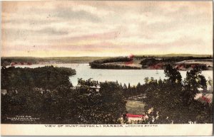 View of Huntington Long Island Harbor Looking South NY Vintage Postcard W10