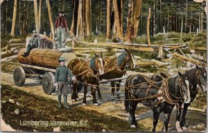 Lumbering Vancouver BC British Columbia Logging MacFarlane Postcard H60 *as is