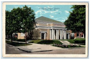 1924 Christian Science Church Scene Street Aurora Illinois IL VintagePostcard