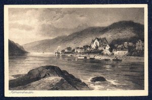 Coastal View Houses Assmannshausen Germany Unused c1920s