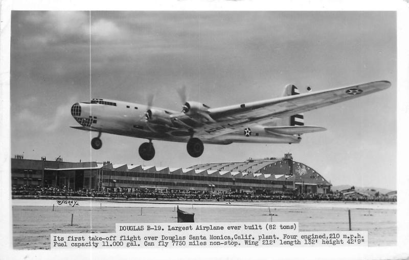 Douglas B-19, Largest Airplane Ever Built Postcard. Military