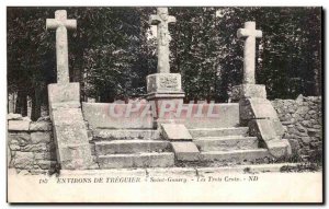 Old Postcard From Around Treguier Saint Gonery The Three Crosses