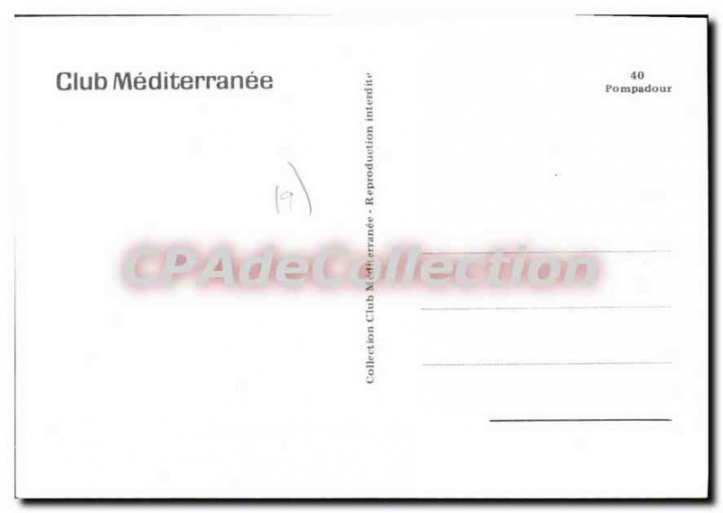 Modern Postcard Club Mediterranee Pompadour