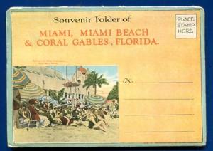 Miami Beach Coral Gables Florida fl Postcard Folder