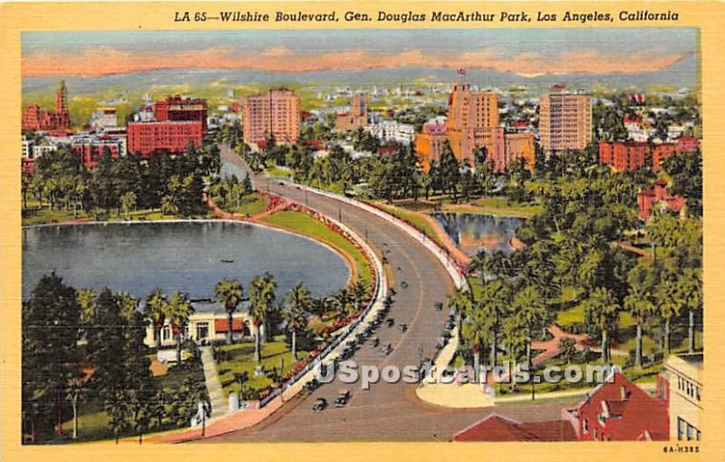 Gen Douglas MacArthur Park - Los Angeles, California CA Postcard