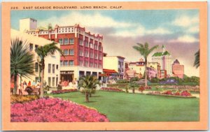 Postcard - East Seaside Boulevard, Long Beach, California