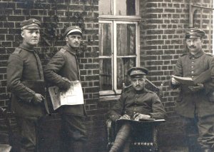 RPPC WWI German Army Soldiers  170th Regiment With Maps Real Photo Postcard