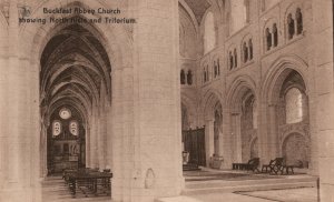 Vintage Postcard 1910's Buckfast Abbey Church North Aisle & Triforium England UK