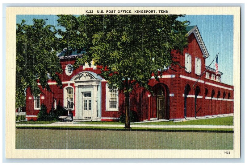 c1940's Building of US Post Office in Kingsport Tennessee TN Vintage Postcard
