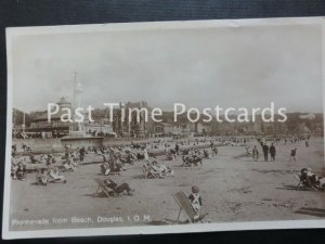 c1930 RP - Promenade from Beach, Douglas I.O.M. - Good Animated Beach Scene