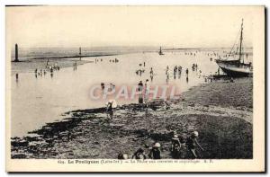 Old Postcard Pouliguen La Peche shrimp and shellfish