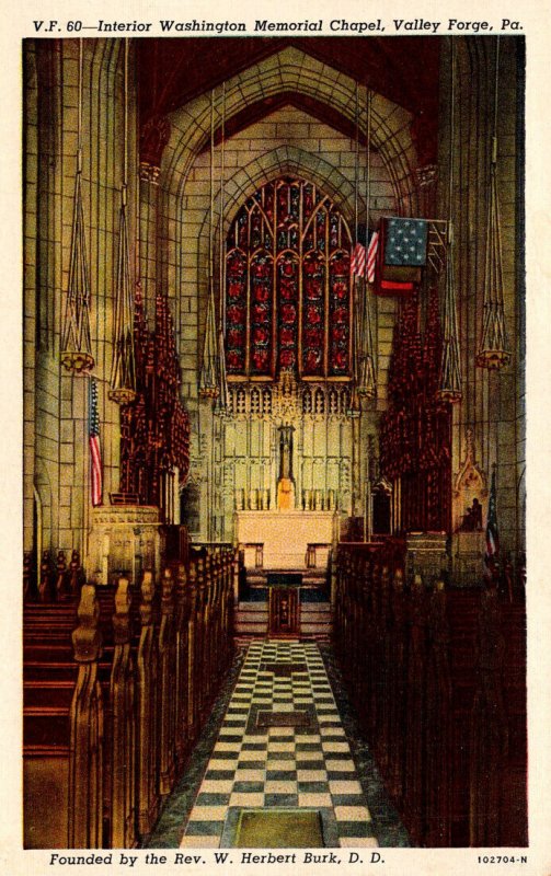 Pennsylvania Valley Forge Washington Memorial Chapel Interior Curteich