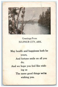 1914 Greetings From Sulphur Springs Scene Arkansas AR Posted Poem Lines Postcard