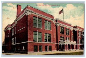 Wadsworth Ohio OH Postcard Central High School Building Exterior c1910 Vintage