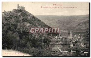 Old Postcard Najac The castle and bridges on & # 39Aveyron