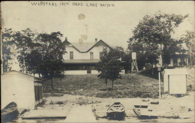 Dead Lake MN Webster's Inn c1910 Real Photo Postcard