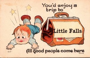 Minnesota Little Falls Young Boy With Suitcase You's Enjoy A Trip