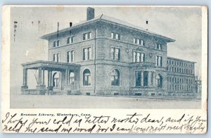 Waterbury Connecticut CT Postcard Bronson Library Building 1906 Vintage Antique
