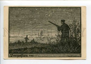 422920 SILHOUETTE Outpost WWI Propaganda by SIEVERS Vintage PC