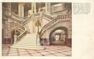 NY Met Life Building Interior Marble Court & Grand Staircase Ad Postcard Unused