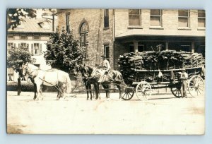 C.1910 RPPC Load of Bark Second St. Downtown Newport, PA. Postcard P165