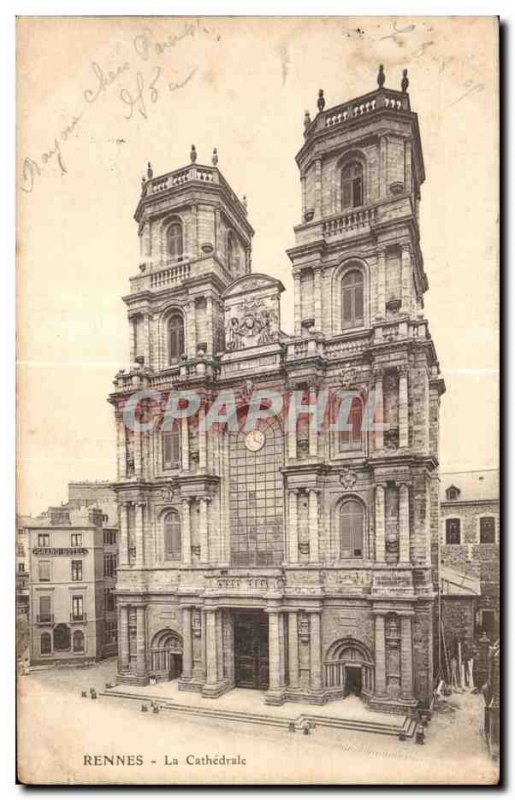 Old Postcard Rennes La Cathedrale