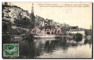 Postcard Old Courcay Rocks on the right bank of the Indre The Mill Doue Forme...