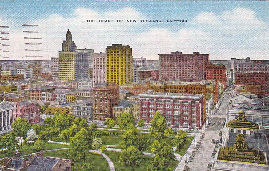 Louisiana New Orleans Aerial View In The Heart 1949